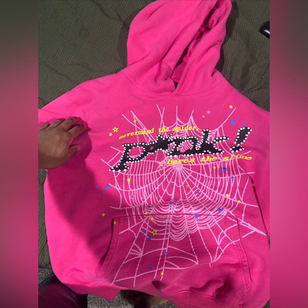 Pink sp5der hoodie